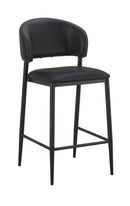 Indoor Dining Metal Barstool with Black Vinyl Seat and Back