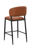 Indoor Dining Metal Barstool with Brown Vinyl Seat and Back
