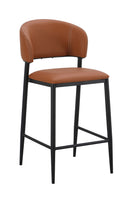 Indoor Dining Metal Barstool with Brown Vinyl Seat and Back