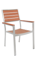 Aluminum Chair w/ Imitation Teak Slats