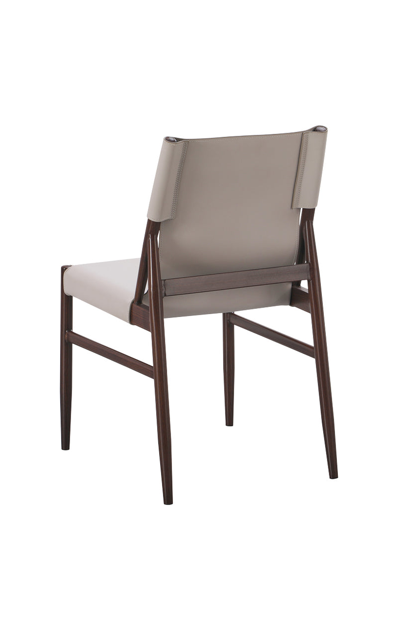 Indoor Metal Chair with Cream Vinyl Seat and Back, Wood Grain Metal Frame