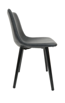 Vintage Metal Chair w/ Greyish Black Tone Vinyl Seat