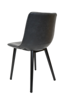 Vintage Metal Chair w/ Greyish Black Tone Vinyl Seat