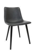 Vintage Metal Chair w/ Greyish Black Tone Vinyl Seat