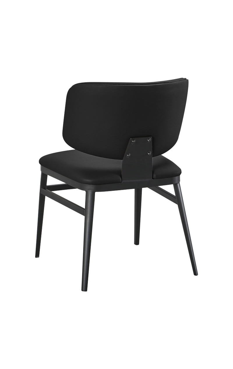 Indoor Metal Chair with Black Vinyl Seat and Back