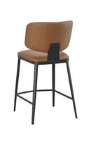 Indoor Metal Barstool with Camel Vinyl Seat and Back