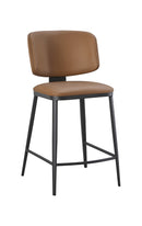 Indoor Metal Barstool with Camel Vinyl Seat and Back