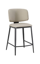 Indoor Metal Barstool with Cream Vinyl Seat and Back