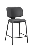 Indoor Metal Barstool with Grey Vinyl Seat and Back