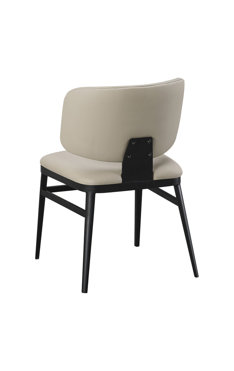 Indoor Metal Chair with Cream Vinyl Seat and Back