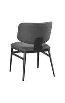 Indoor Metal Chair with Grey Vinyl Seat and Back