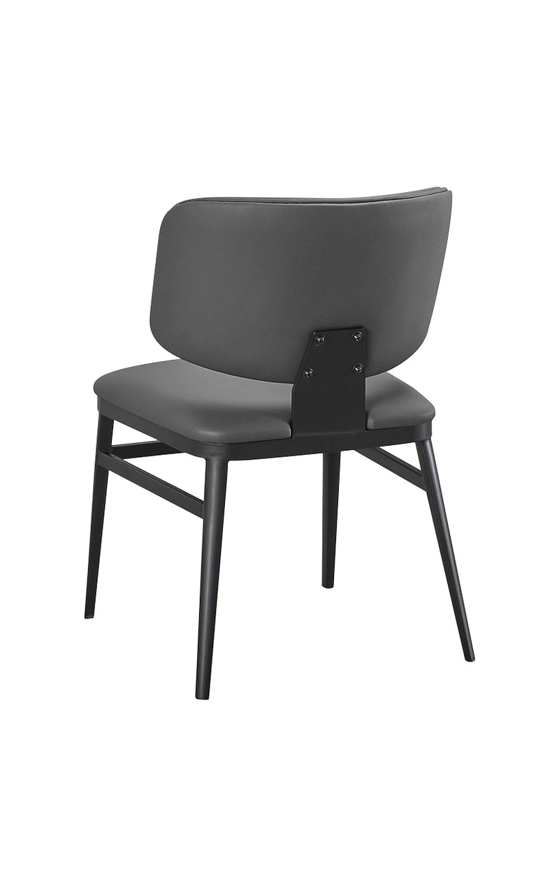 Indoor Metal Chair with Grey Vinyl Seat and Back