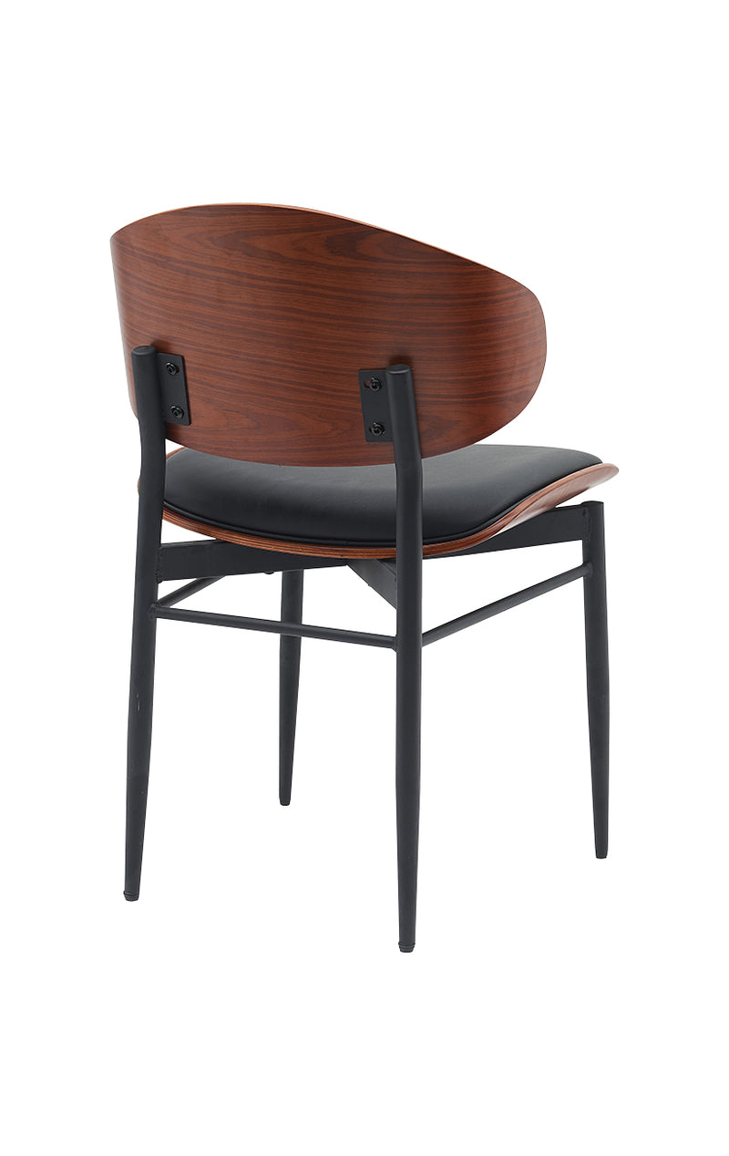 Modern Indoor Metal Chair with Black Vinyl Seat