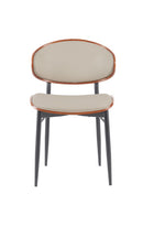 Modern Indoor Metal Chair with Cream Vinyl Seat