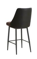 Indoor Burgundy Metal Barstool with Diamond Tufted Vinyl Seat & Back and Black Outer Back