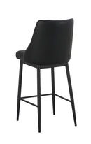 Indoor Black Metal Barstool with Diamond Tufted Vinyl Seat & Back