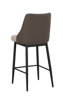 Indoor Cream Metal Barstool with Diamond Tufted Vinyl Seat & Back and Taupe Outer Back