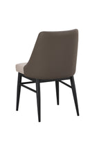 Indoor Cream Metal Chair with Diamond Tufted Vinyl Seat & Back and Taupe Outer Back