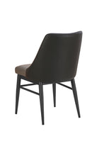 Indoor Gray Metal Chair with Diamond Tufted Vinyl Seat & Back and Black Outer Back