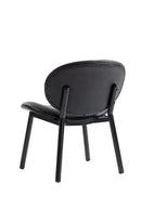 Indoor Black Vinyl Padded Dining Chair with Button-Tufted Back and Metal Frame