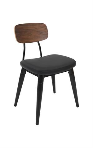 Black Metal Chair with Black Vinyl Seat