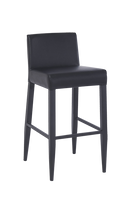 Black Metal Barstool with Black Vinyl Back & Seat for Indoor Use
