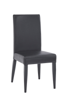 Black Metal Chair w/ Black Vinyl Back & Seat for Indoor Use- Discontinued
