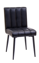 Indoor Metal Chair with Black Vinyl Back & Seat