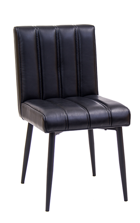 Indoor Metal Chair with Black Vinyl Back & Seat