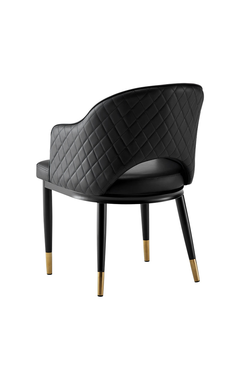 Indoor Steel Chair with Vinyl Seat and Back in Black