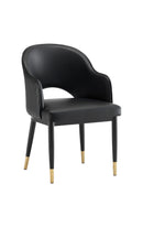 Indoor Steel Chair with Vinyl Seat and Back in Black