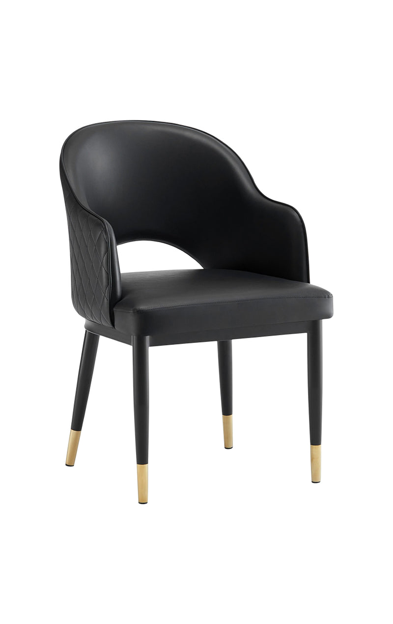 Indoor Steel Chair with Vinyl Seat and Back in Black