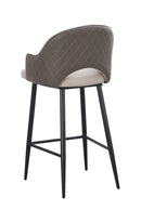 Indoor Steel Barstool with Vinyl Seat and Back in Cream Color