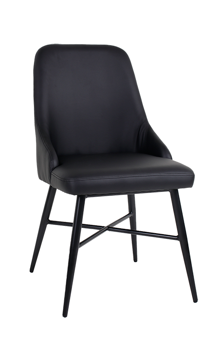 Indoor Black Bucket Vinyl Seat Metal Chair