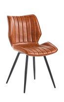 Indoor Caramel Color Vinyl Seat Metal Chair