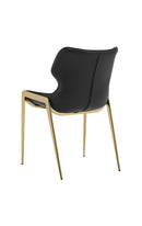 Wood Grain Metal Chair with Black Vinyl Seat