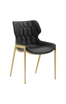 Wood Grain Metal Chair with Black Vinyl Seat