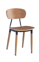 Wood Grain Steel Chair in Light Cherry Finish w/ Veneer Seat & Back
