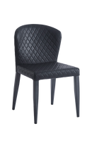 Diamond Pattern Stitched Metal Chair w/ Black Vinyl Seat & Back for Indoor Use