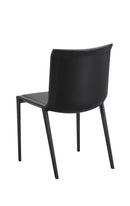 Contemporary Indoor Black Metal Chair with Black Vinyl Seat and Back