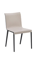 Contemporary Indoor Black Metal Chair with Cream Vinyl Seat and Back