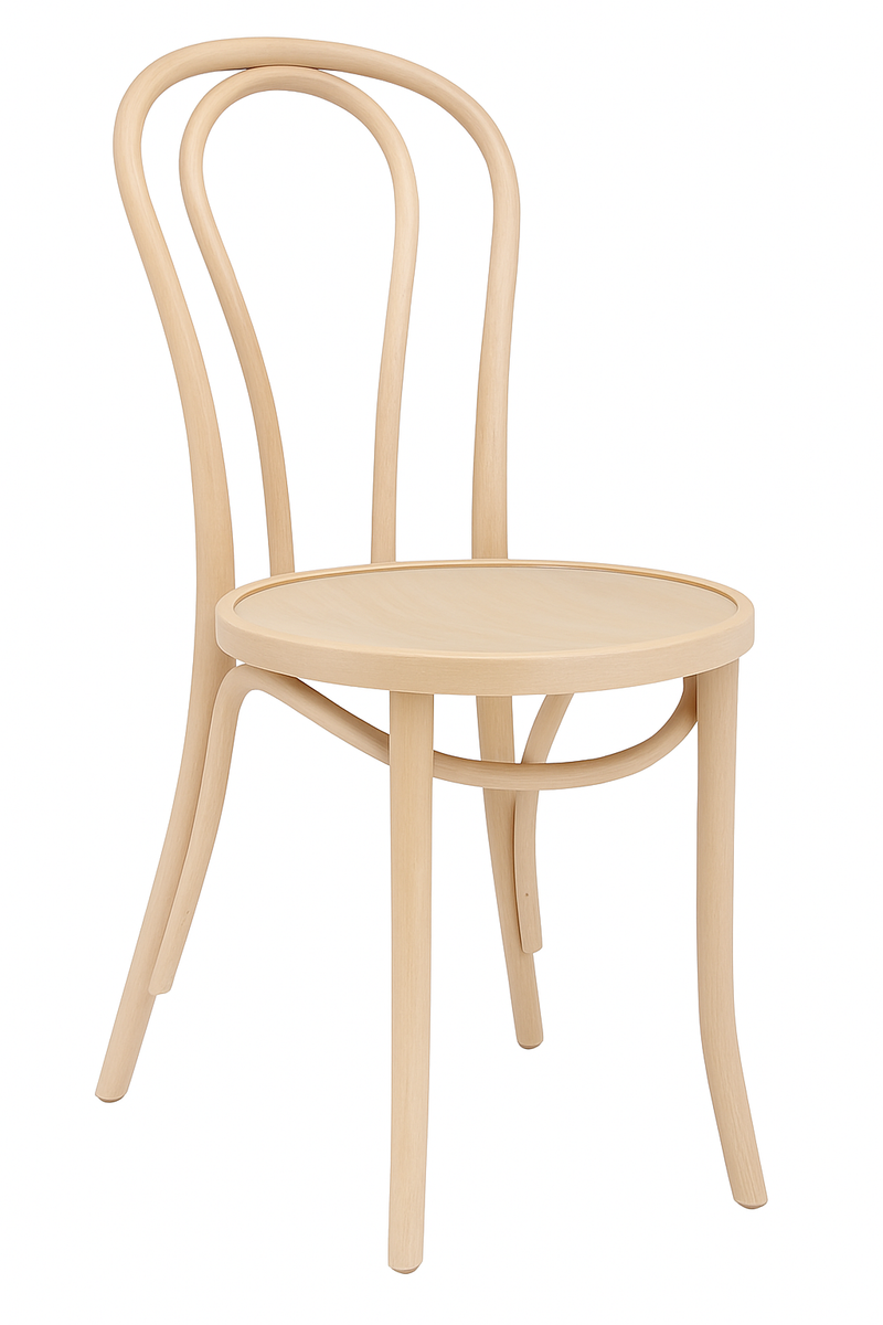 Classic Solid Beech Wood Bentwood Hairpin Indoor Restaurant Side Chair