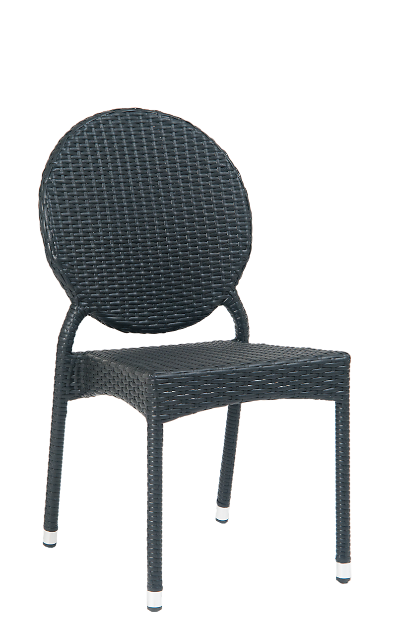 Armless Aluminum Synthetic Wicker Chair