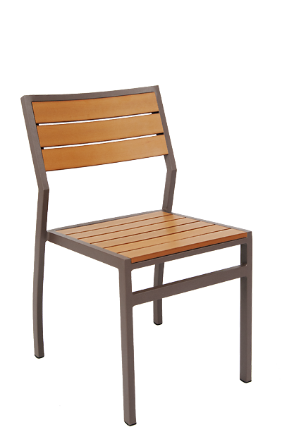 Aluminum Chair, Imitation Teak Slats
