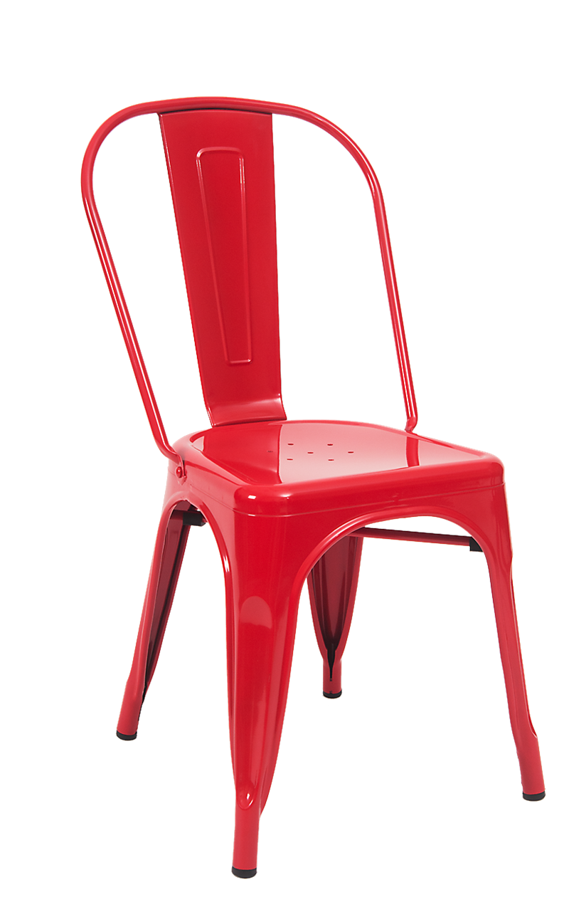 Indoor Metal Chair in Red Finish