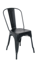 Indoor Metal Chair in Matte Black Finish