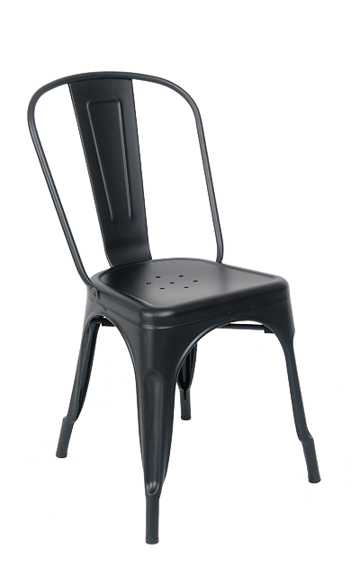 Indoor Metal Chair in Matte Black Finish