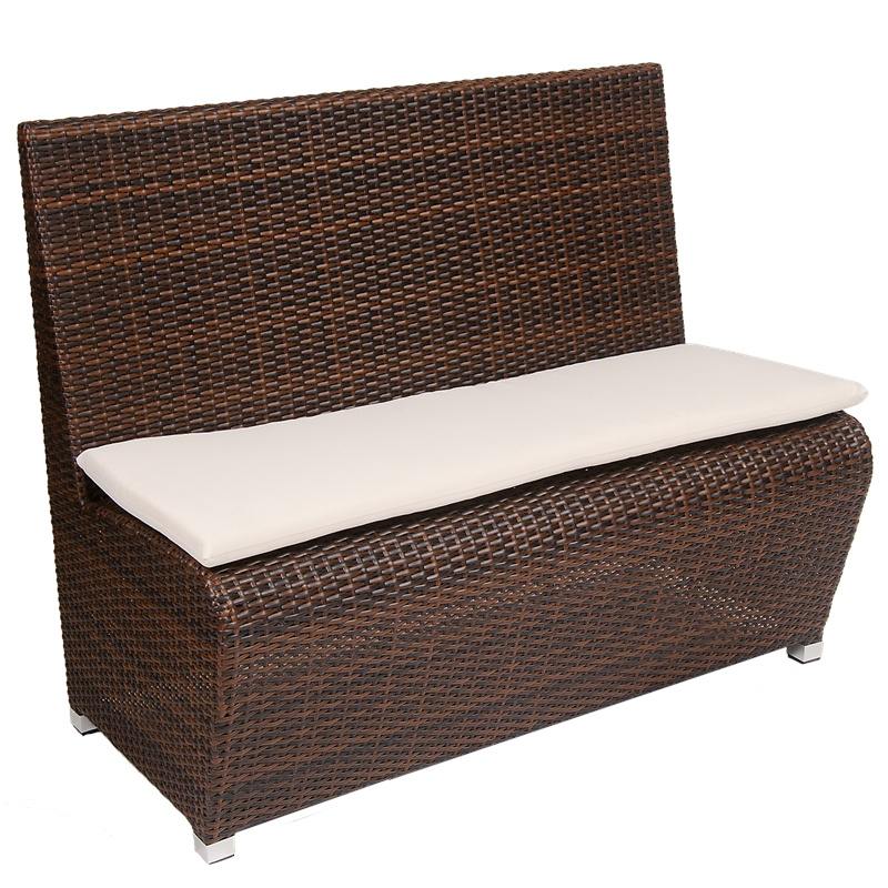 Aluminum Frame, Poly Woven Bench in Light Weight