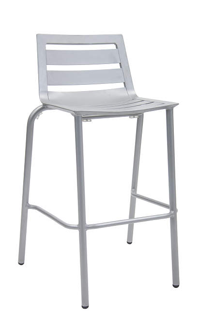 Aluminum Barstool with Multi-Slat Seat and Back