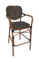 Aluminum Arm Barstool with Black Poly Woven Seat&Back,Outdoor use
